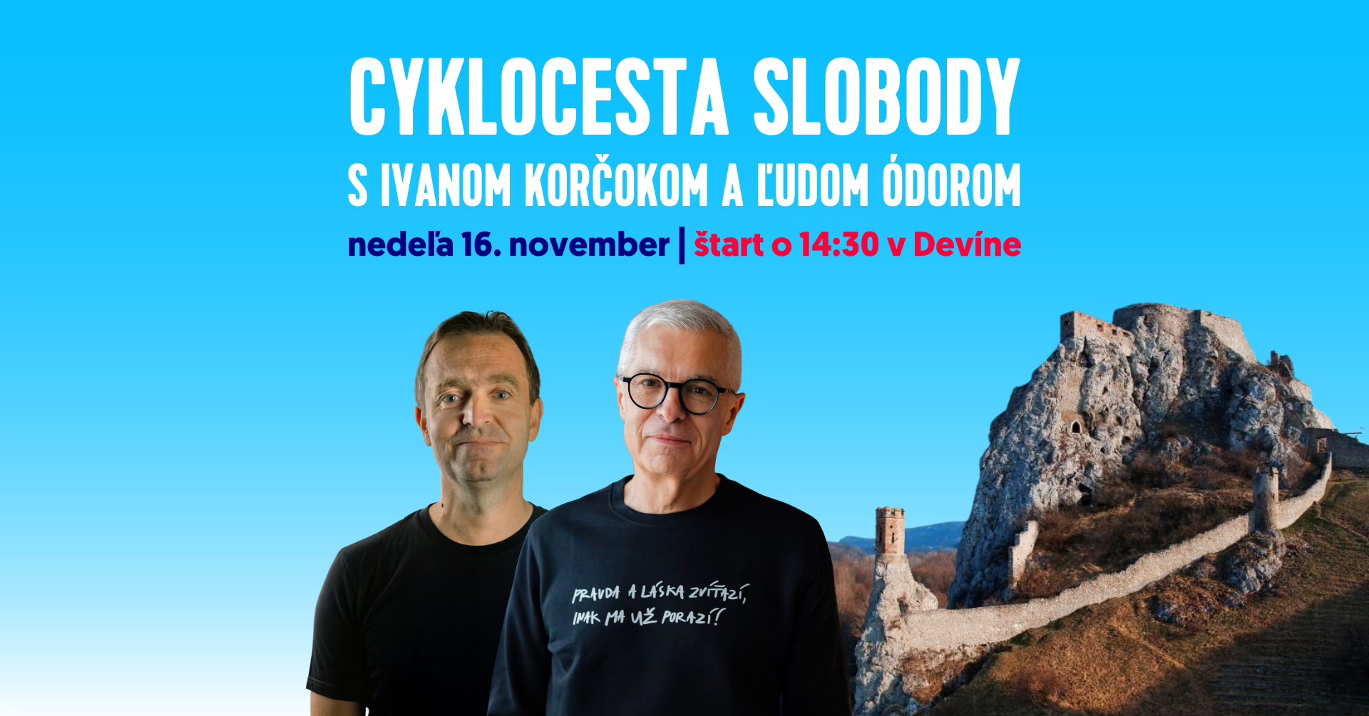 Cyklocesta slobody s Ivanom Korčokom a Ľudom Ódorom